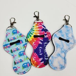 Chapsticks Keychain holder marble blue multicolor van